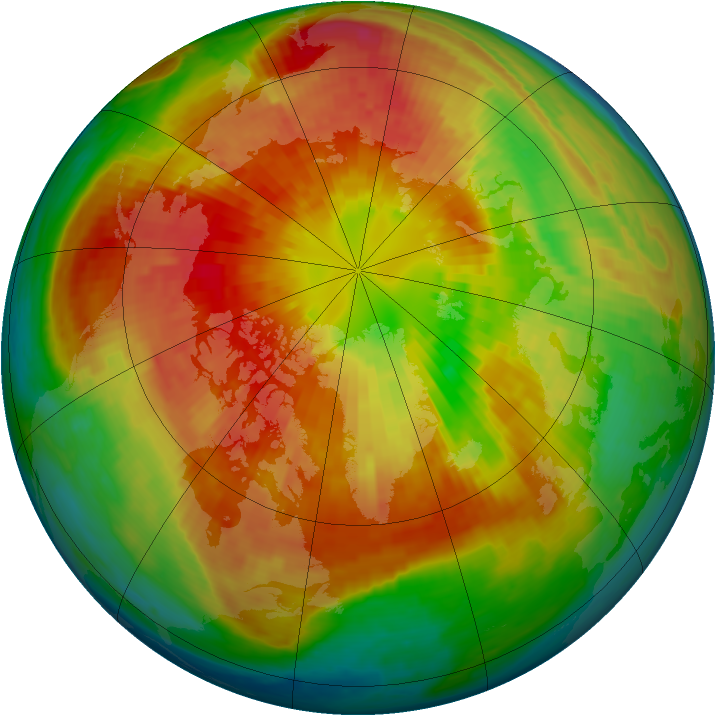Arctic ozone map for 18 March 2004